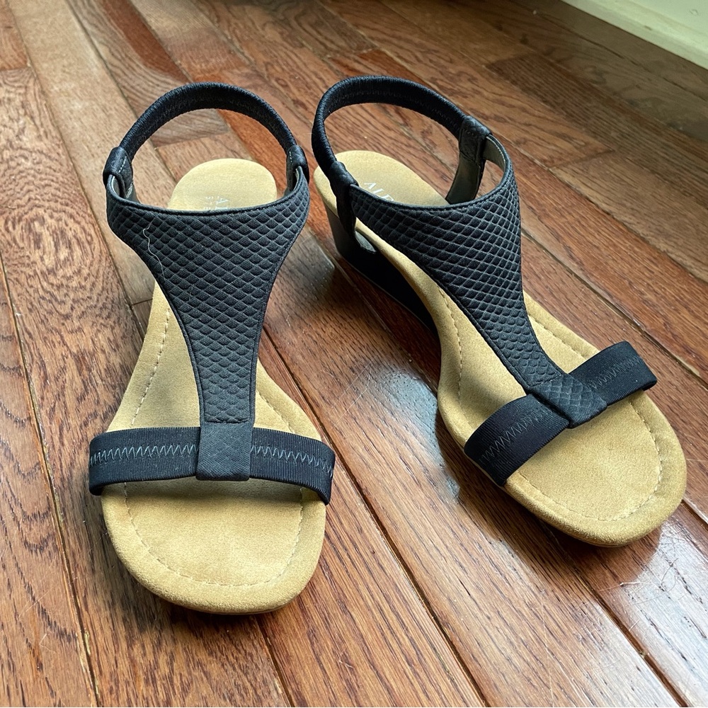Alfani Navy Sandals with Cushioned Footbed and Ankle Strap